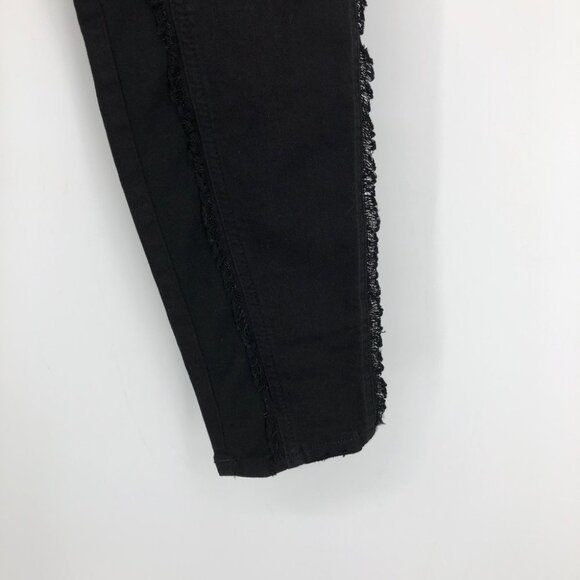 Roberto Cavalli Black Distressed Fringe Skinny Jeans w/ Frayed Trim detail - Picture 9 of 16